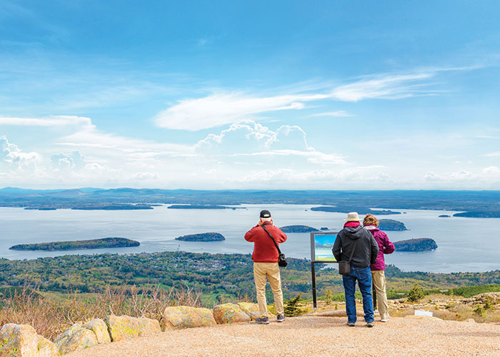 Coastal overlook at Acadia National Park in Maine viewed during a small ship cruise excursion